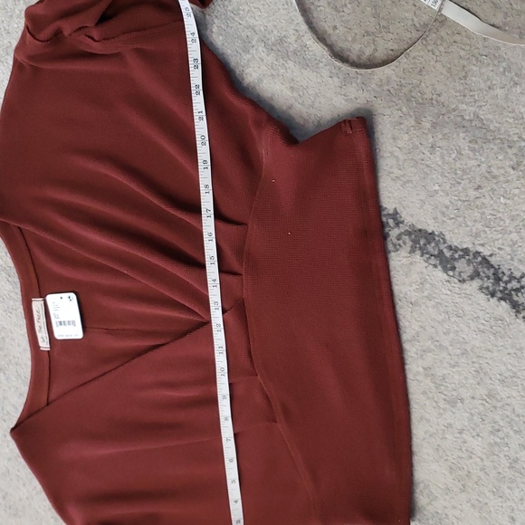 NWT Free People All Nighter Long Sleeve Waffle Crop Top - XL - Red Jasper - Picture 10 of 16
